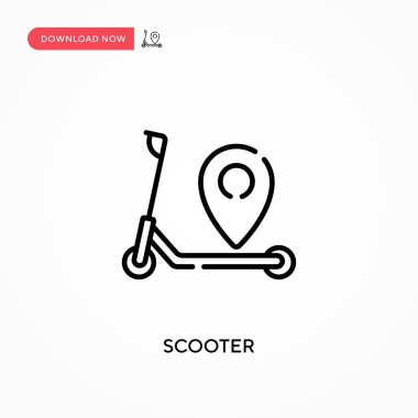 Scooter Basit vektör simgesi. Web sitesi veya mobil uygulama için modern, basit düz vektör çizimi