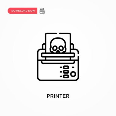 Yazıcı Basit vektör simgesi. Web sitesi veya mobil uygulama için modern, basit düz vektör çizimi