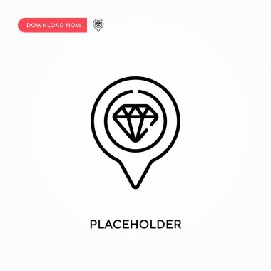 Yer Tutucu Basit vektör simgesi. Web sitesi veya mobil uygulama için modern, basit düz vektör çizimi