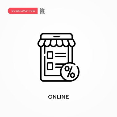 Çevrimiçi Basit vektör simgesi. Web sitesi veya mobil uygulama için modern, basit düz vektör çizimi