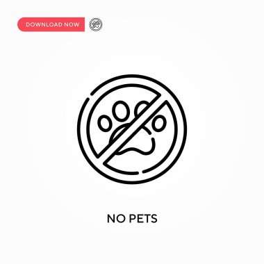 Evcil hayvan yok. Basit vektör simgesi. Web sitesi veya mobil uygulama için modern, basit düz vektör çizimi