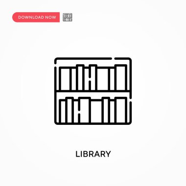 Kütüphane Basit vektör simgesi. Web sitesi veya mobil uygulama için modern, basit düz vektör çizimi