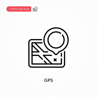 GPS basit vektör simgesi. Web sitesi veya mobil uygulama için modern, basit düz vektör çizimi