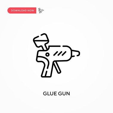 Yapıştırıcı tabancası basit vektör simgesi. Web sitesi veya mobil uygulama için modern, basit düz vektör çizimi
