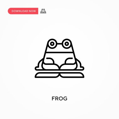 Kurbağa basit vektör simgesi. Web sitesi veya mobil uygulama için modern, basit düz vektör çizimi