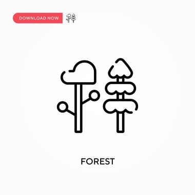 Forest Simple vektör simgesi. Web sitesi veya mobil uygulama için modern, basit düz vektör çizimi