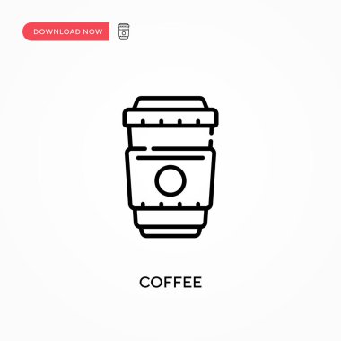 Basit kahve vektör simgesi. Web sitesi veya mobil uygulama için modern, basit düz vektör çizimi