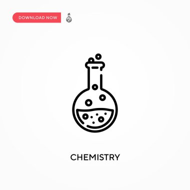 Kimya basit vektör simgesi. Web sitesi veya mobil uygulama için modern, basit düz vektör çizimi