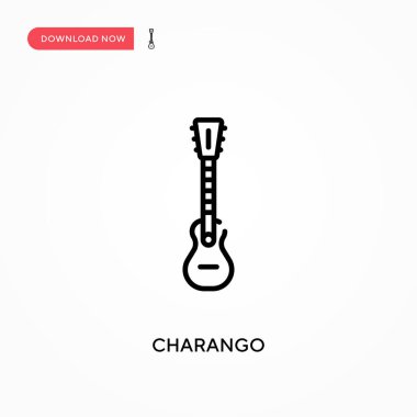 Charango Basit vektör simgesi. Web sitesi veya mobil uygulama için modern, basit düz vektör çizimi