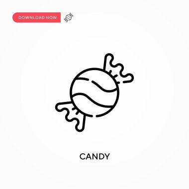 Basit Candy vektör simgesi. Web sitesi veya mobil uygulama için modern, basit düz vektör çizimi