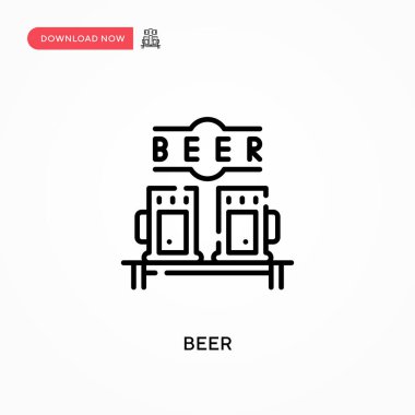 Bira basit vektör simgesi. Web sitesi veya mobil uygulama için modern, basit düz vektör çizimi