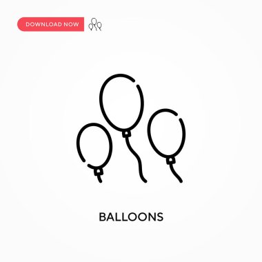 Balonlar basit vektör simgesi. Web sitesi veya mobil uygulama için modern, basit düz vektör çizimi