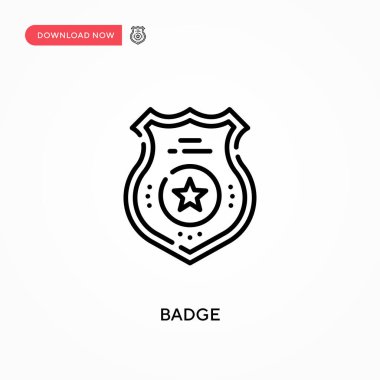 Rozet Basit vektör simgesi. Web sitesi veya mobil uygulama için modern, basit düz vektör çizimi