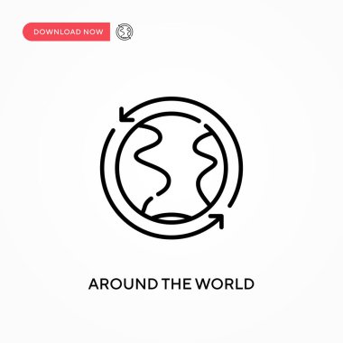 Dünya çapında basit vektör simgesi. Web sitesi veya mobil uygulama için modern, basit düz vektör çizimi