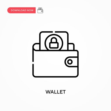 Cüzdan Basit vektör simgesi. Web sitesi veya mobil uygulama için modern, basit düz vektör çizimi