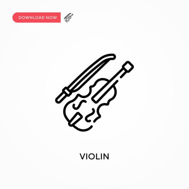 Keman basit vektör simgesi. Web sitesi veya mobil uygulama için modern, basit düz vektör çizimi