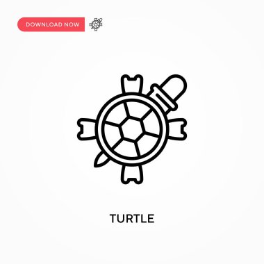 Kaplumbağa Basit vektör simgesi. Web sitesi veya mobil uygulama için modern, basit düz vektör çizimi
