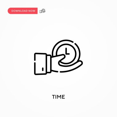Zaman Basit vektör simgesi. Web sitesi veya mobil uygulama için modern, basit düz vektör çizimi