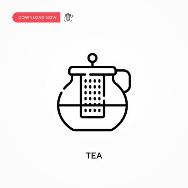 Basit çay vektör simgesi. Web sitesi veya mobil uygulama için modern, basit düz vektör çizimi
