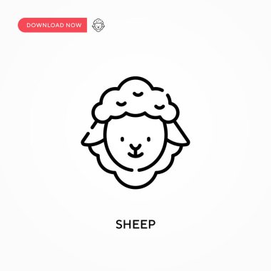 Basit koyun vektör simgesi. Web sitesi veya mobil uygulama için modern, basit düz vektör çizimi