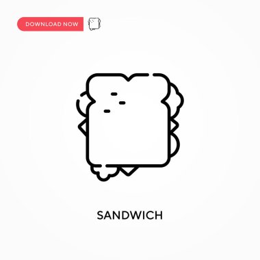 Sandviç basit vektör simgesi. Web sitesi veya mobil uygulama için modern, basit düz vektör çizimi