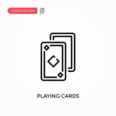Kart oynamak basit vektör simgesidir. Web sitesi veya mobil uygulama için modern, basit düz vektör çizimi