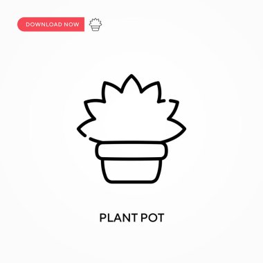 Bitki saksısı basit vektör simgesi. Web sitesi veya mobil uygulama için modern, basit düz vektör çizimi