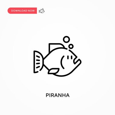 Piranha Basit vektör simgesi. Web sitesi veya mobil uygulama için modern, basit düz vektör çizimi