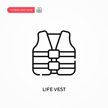 Can yeleği basit vektör simgesi. Web sitesi veya mobil uygulama için modern, basit düz vektör çizimi