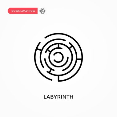 Labirent Basit vektör simgesi. Web sitesi veya mobil uygulama için modern, basit düz vektör çizimi