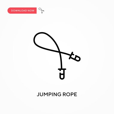 İp atlama basit vektör simgesi. Web sitesi veya mobil uygulama için modern, basit düz vektör çizimi
