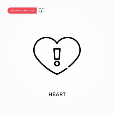 Kalp Basit vektör simgesi. Web sitesi veya mobil uygulama için modern, basit düz vektör çizimi