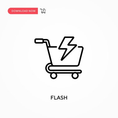 Basit Flash vektör simgesi. Web sitesi veya mobil uygulama için modern, basit düz vektör çizimi