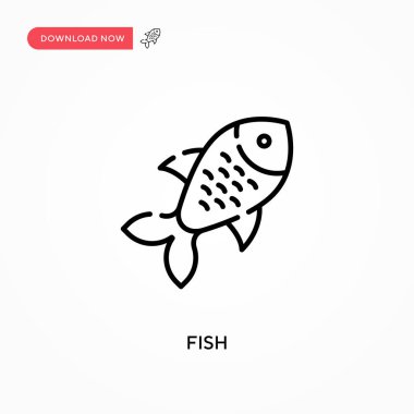 Fish Simple vektör simgesi. Web sitesi veya mobil uygulama için modern, basit düz vektör çizimi