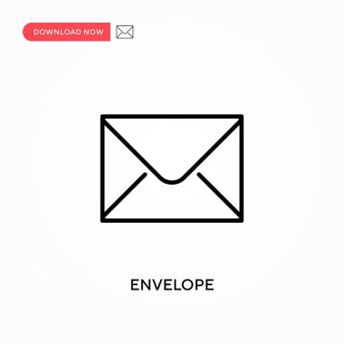 Zarf Basit vektör simgesi. Web sitesi veya mobil uygulama için modern, basit düz vektör çizimi