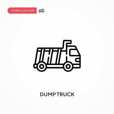 Çöp kamyonu basit vektör simgesi. Web sitesi veya mobil uygulama için modern, basit düz vektör çizimi