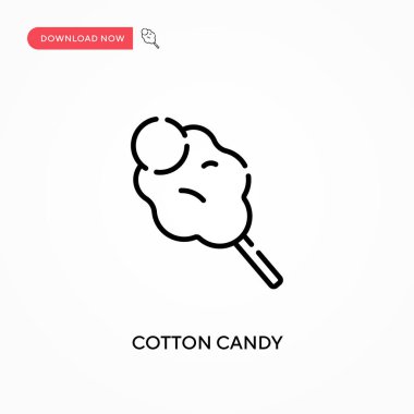 Pamuk helva basit vektör ikonu. Web sitesi veya mobil uygulama için modern, basit düz vektör çizimi