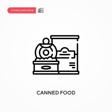 Konserve yiyecekler basit vektör simgesi. Web sitesi veya mobil uygulama için modern, basit düz vektör çizimi