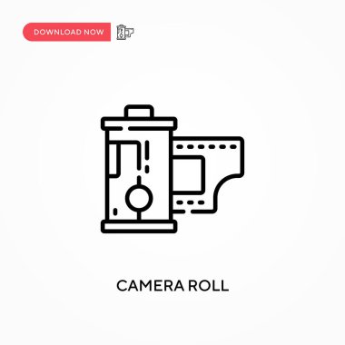 Kamera kaydı basit vektör simgesi. Web sitesi veya mobil uygulama için modern, basit düz vektör çizimi