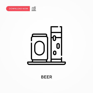 Bira basit vektör simgesi. Web sitesi veya mobil uygulama için modern, basit düz vektör çizimi