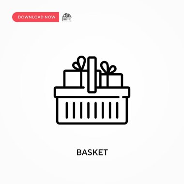 Basket Basit vektör simgesi. Web sitesi veya mobil uygulama için modern, basit düz vektör çizimi