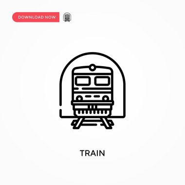 Basit Tren vektör simgesi. Web sitesi veya mobil uygulama için modern, basit düz vektör çizimi