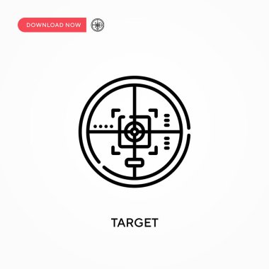 Hedef basit vektör simgesi. Web sitesi veya mobil uygulama için modern, basit düz vektör çizimi