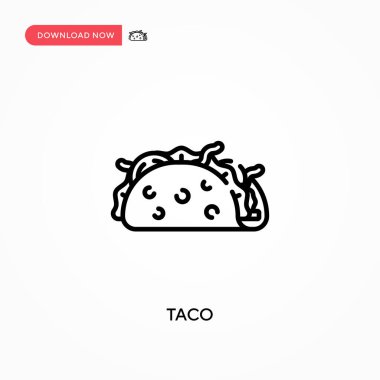 Taco Basit vektör simgesi. Web sitesi veya mobil uygulama için modern, basit düz vektör çizimi
