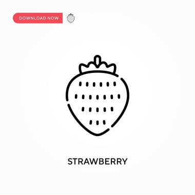 Çilek Basit vektör simgesi. Web sitesi veya mobil uygulama için modern, basit düz vektör çizimi