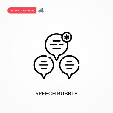 Konuşma balonu Basit vektör simgesi. Web sitesi veya mobil uygulama için modern, basit düz vektör çizimi
