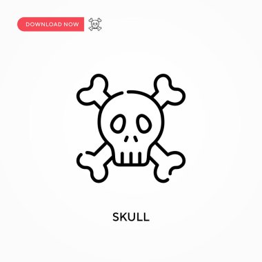 Kafatası Basit vektör simgesi. Web sitesi veya mobil uygulama için modern, basit düz vektör çizimi