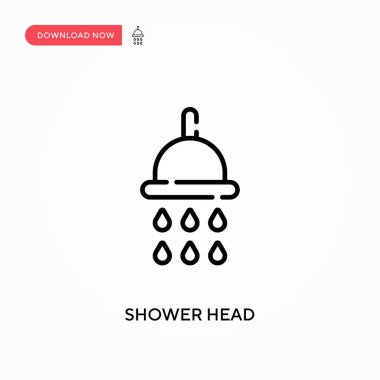 Duş başlığı Basit vektör simgesi. Web sitesi veya mobil uygulama için modern, basit düz vektör çizimi