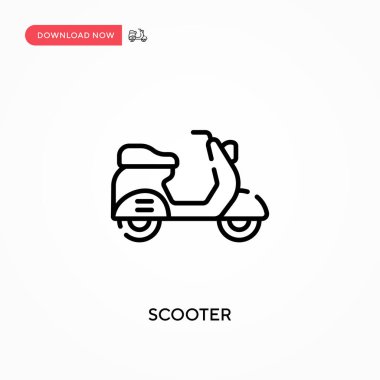 Scooter Basit vektör simgesi. Web sitesi veya mobil uygulama için modern, basit düz vektör çizimi
