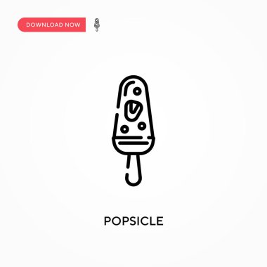 Popsicle Basit vektör simgesi. Web sitesi veya mobil uygulama için modern, basit düz vektör çizimi